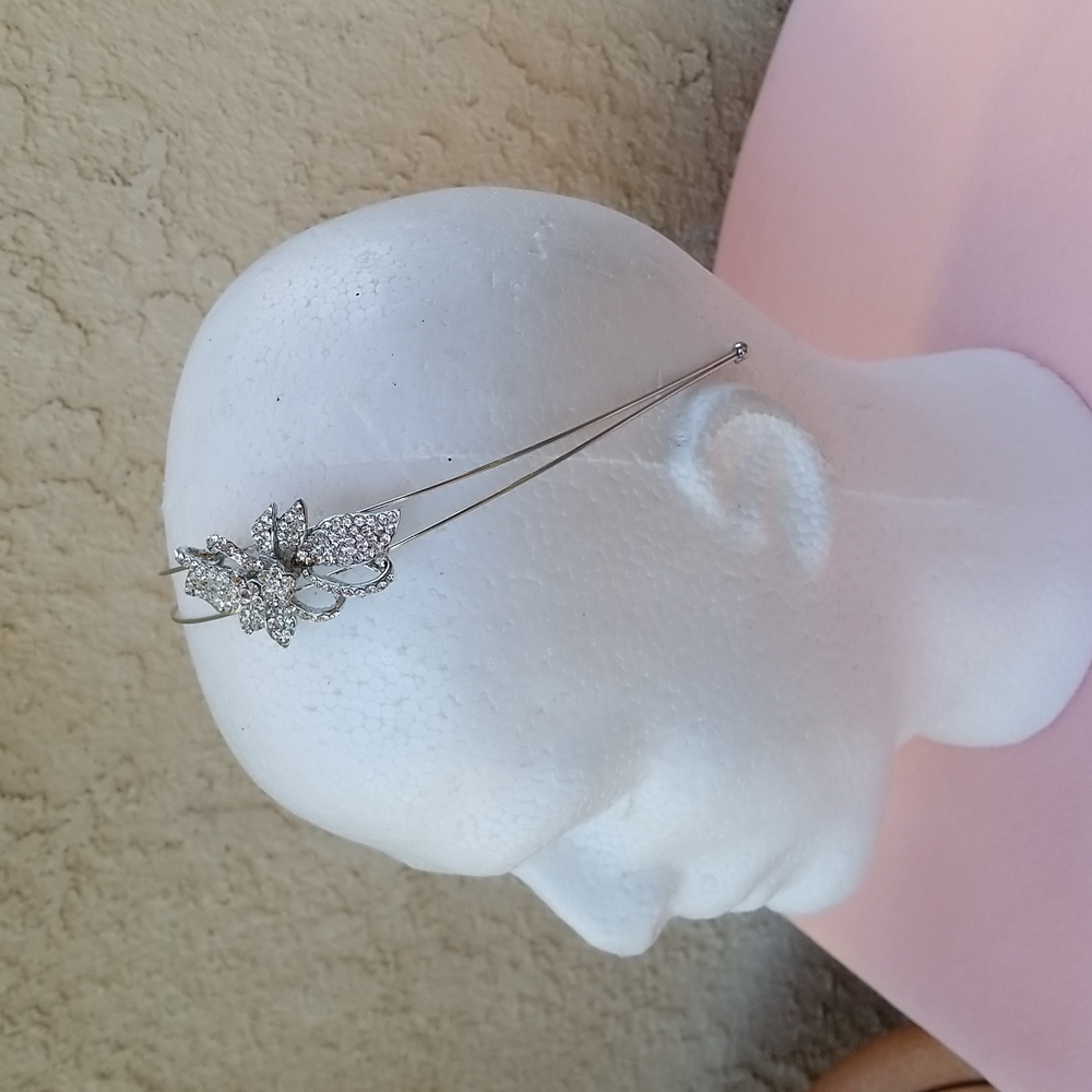 Rhinestone Flower Tiera Headband Headpiece Bling